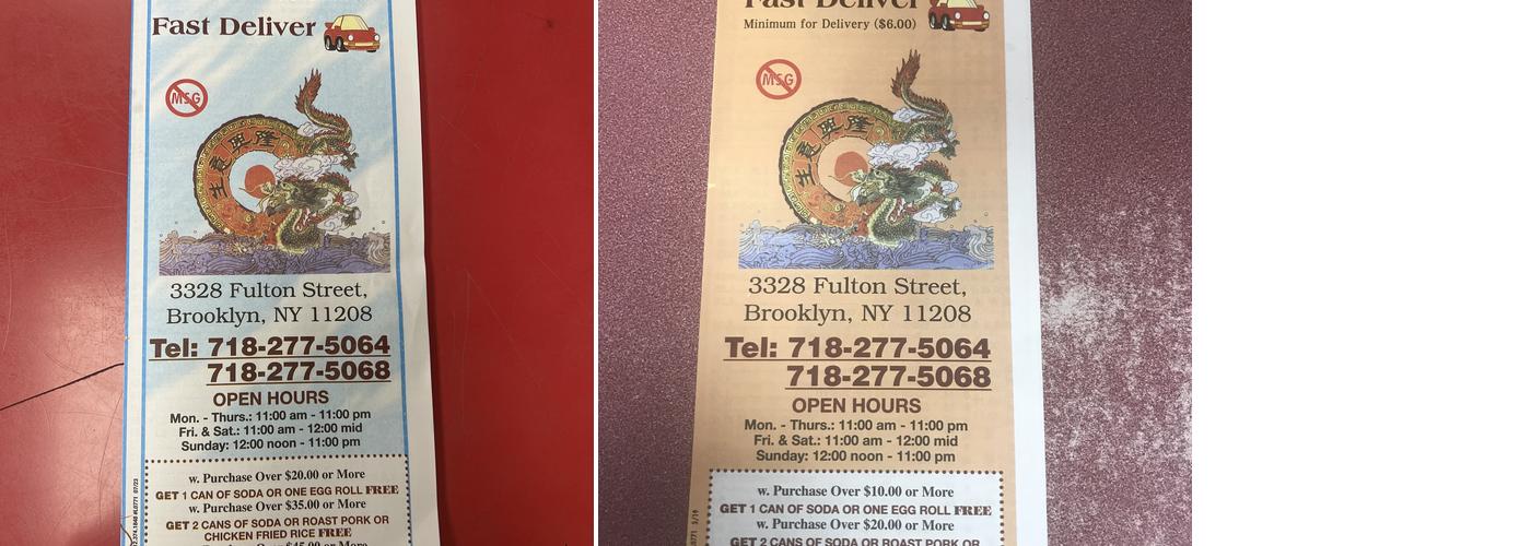 Lee chinese food Menu