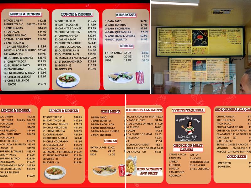 Taqueria Yvette Menu