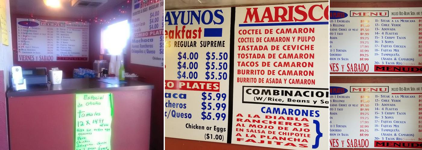 Taqueria El Jaliscience Menu