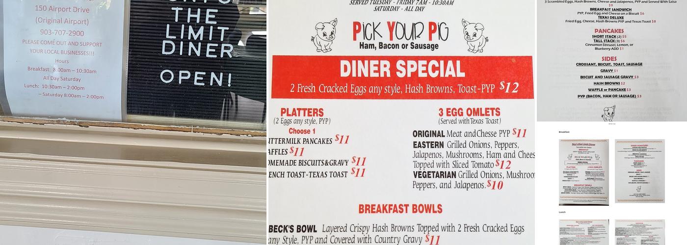 Sky's the Limit Diner Menu