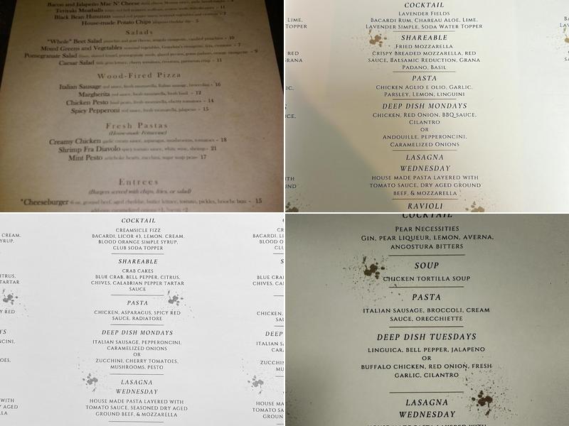 Bistro 135 Menu