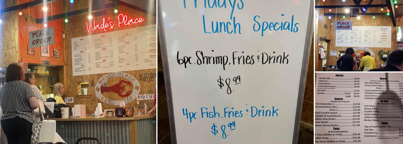 Wade's Place Menu