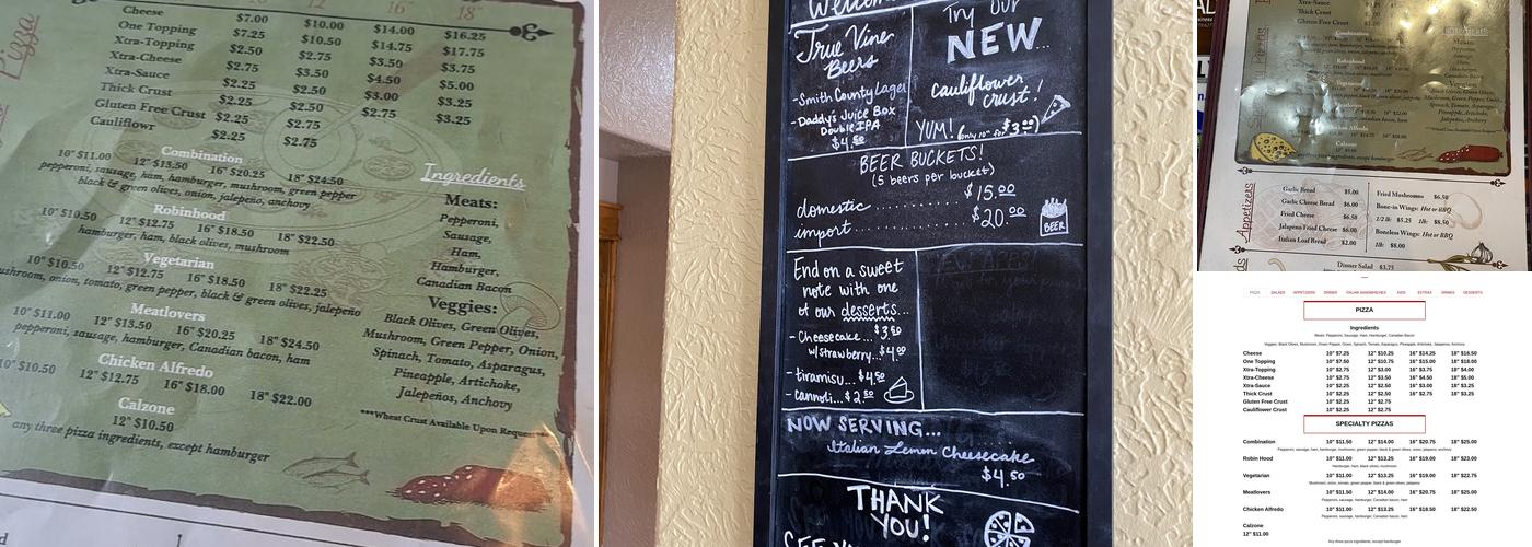 Bruno's | Pizza & Pasta Menu