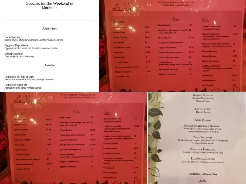 La Vigna Menu