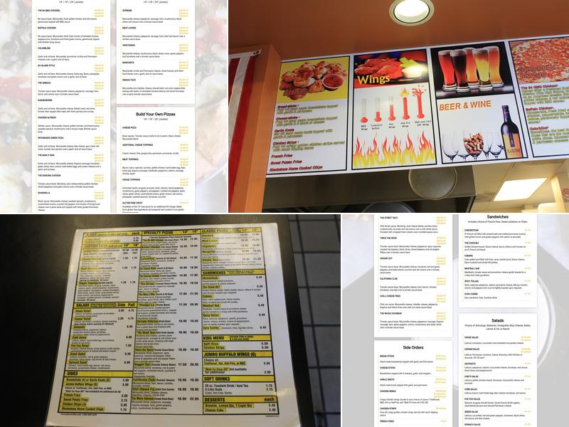 Blackstone Pizza Menu