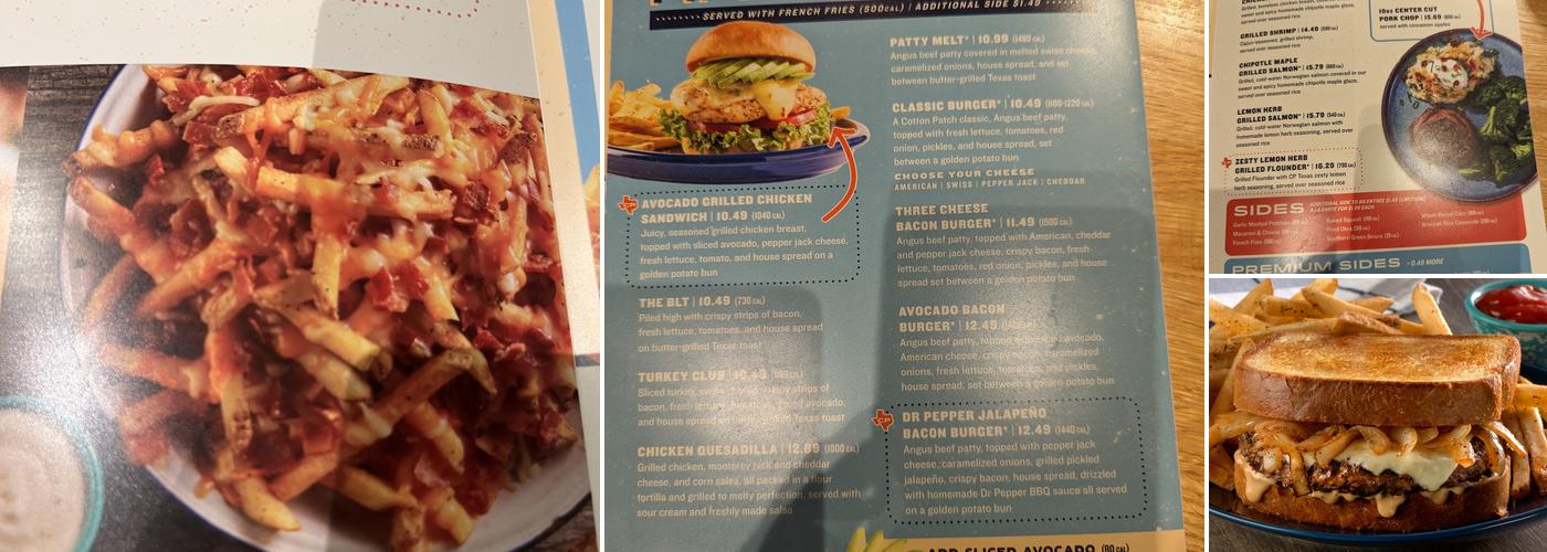 Cotton Patch Cafe Menu