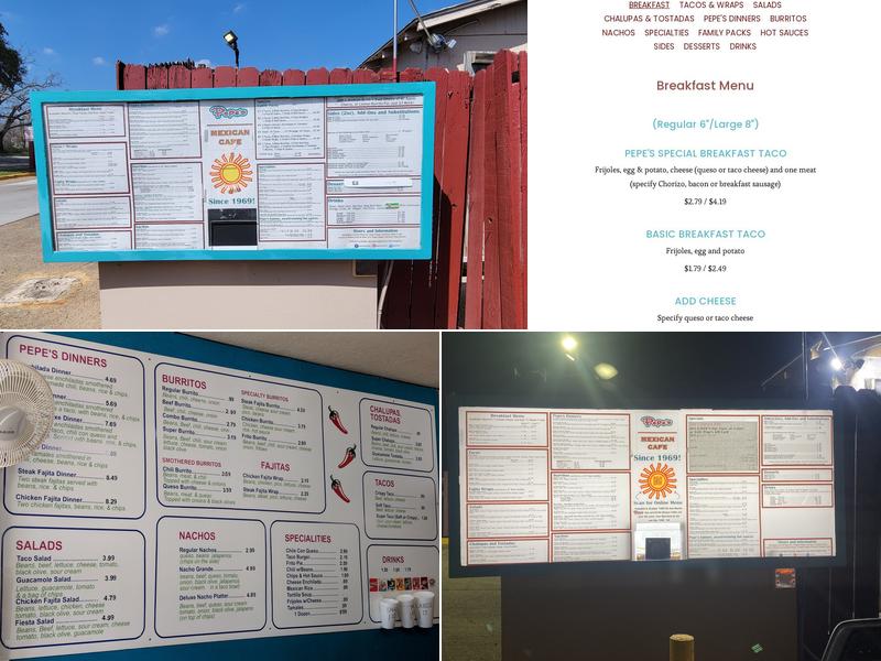Pepe's Mexican Café Menu