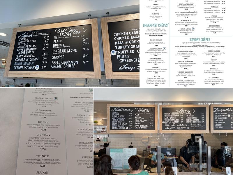 Sweet Paris Crêperie & Café. Menu