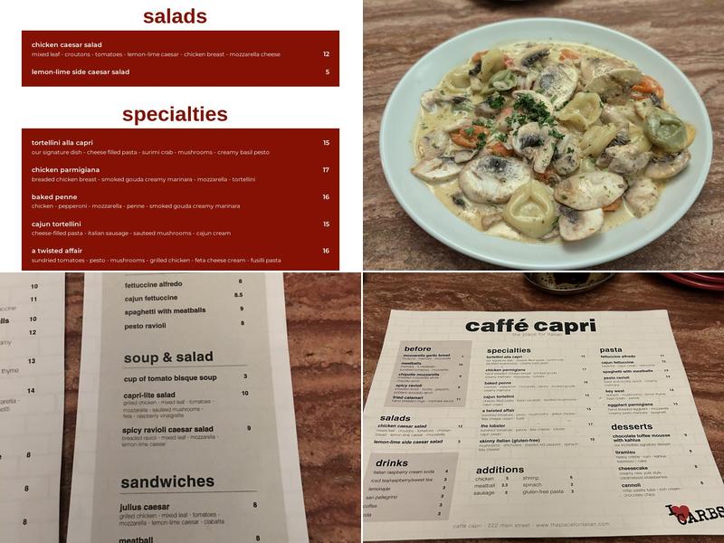 Caffé Capri Menu