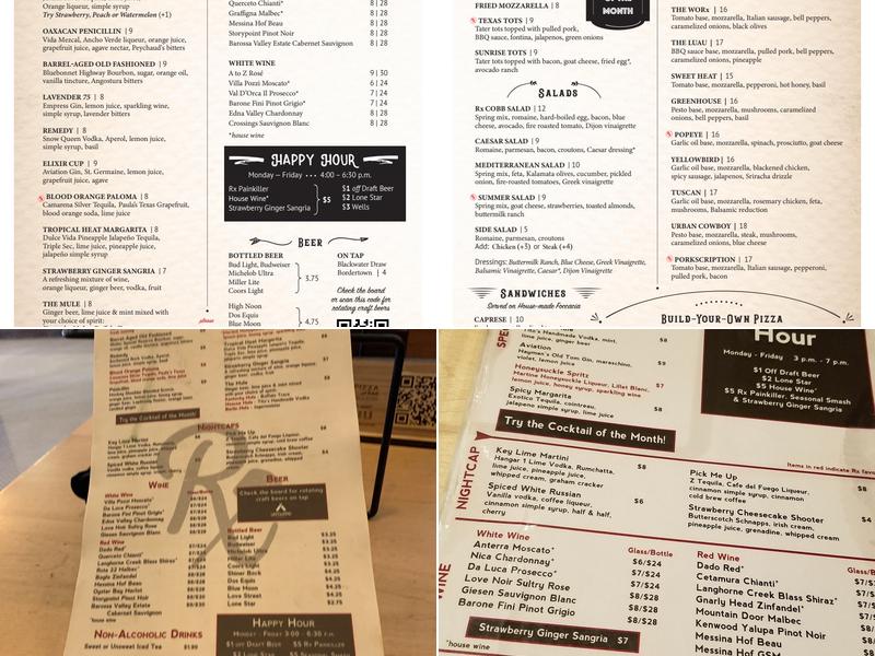 RX Pizza & Bar - Downtown Bryan Menu