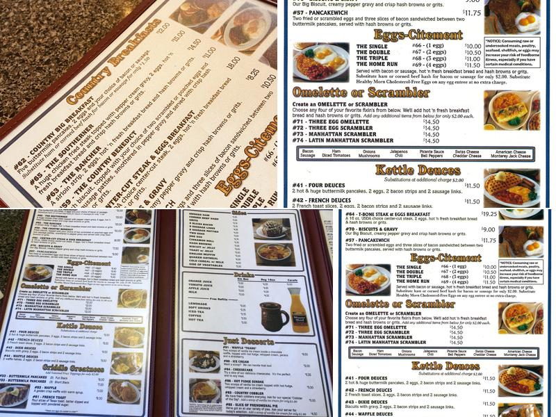 Kettle Restaurant Menu