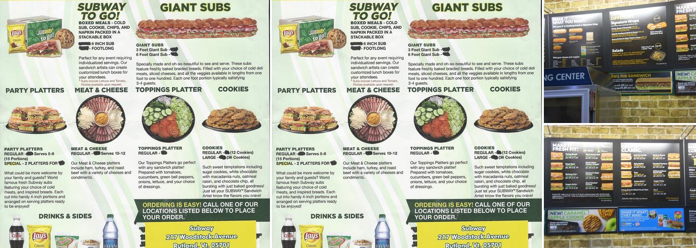 Subway Menu