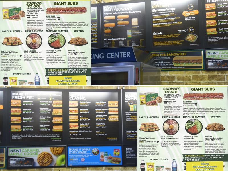 Subway Menu