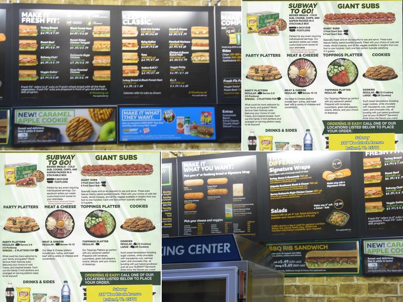 Subway Menu