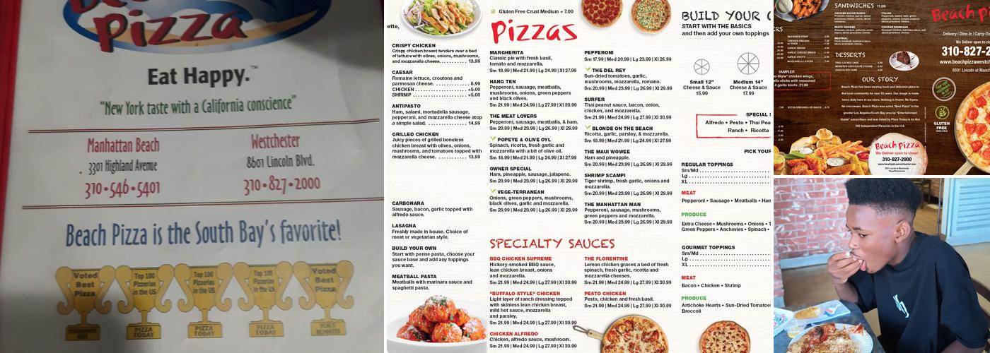 Beach Pizza Menu