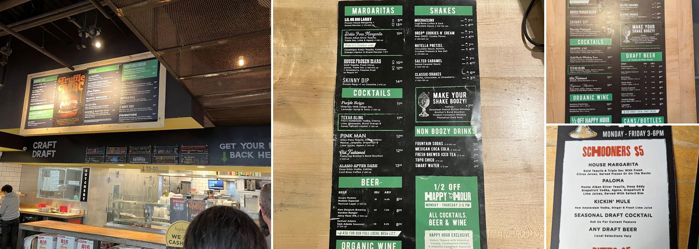 Hopdoddy Burger Bar Menu