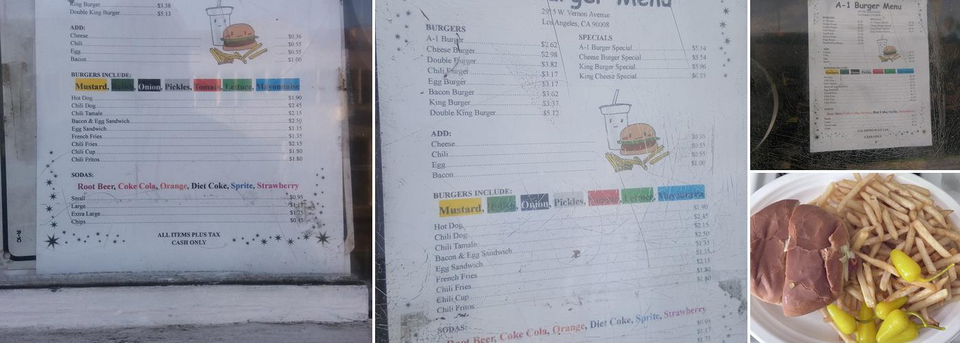 A1 Burger Menu
