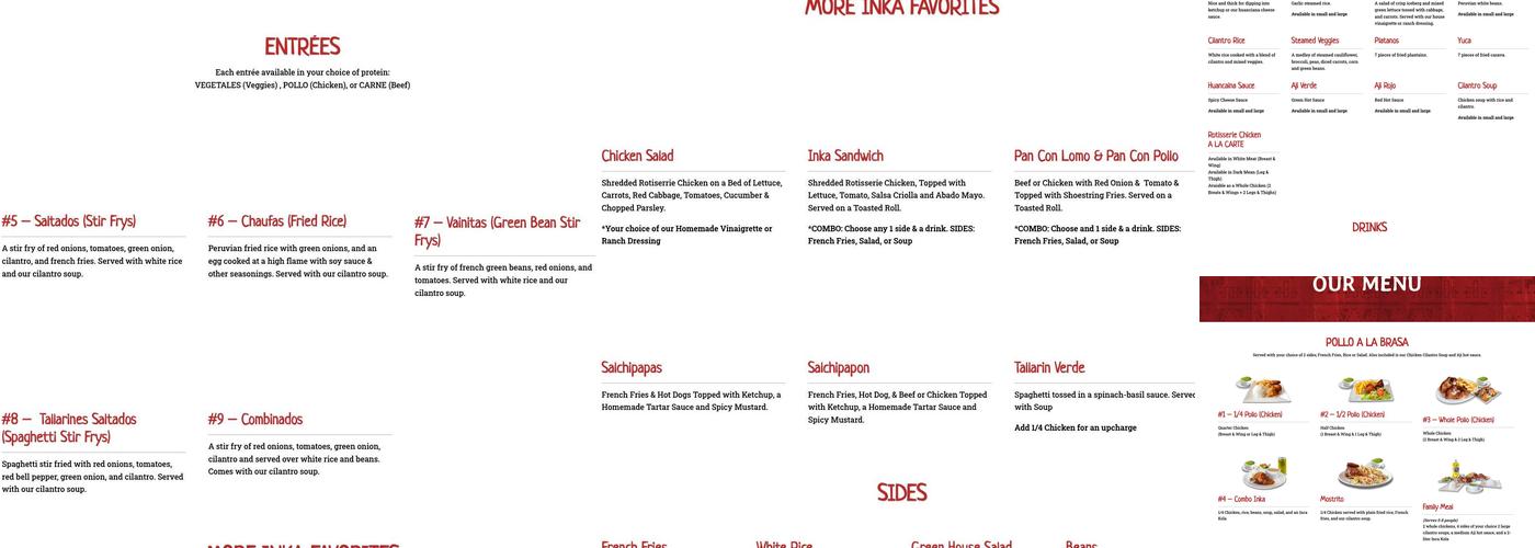Pollo Inka Express Menu