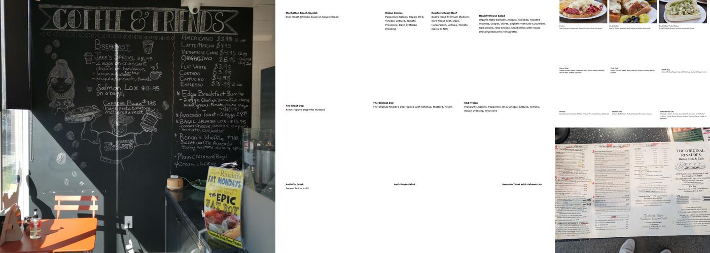 The Original Rinaldi's Deli and Cafe Menu