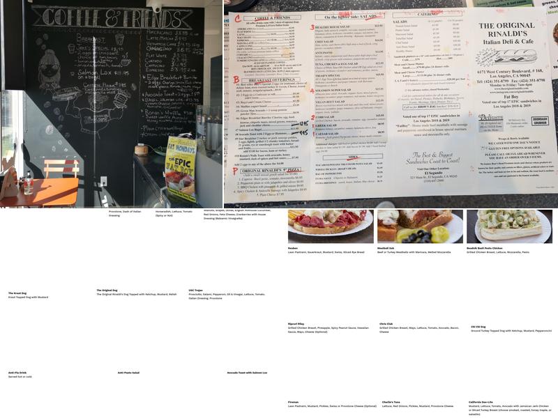 The Original Rinaldi's Deli and Cafe Menu