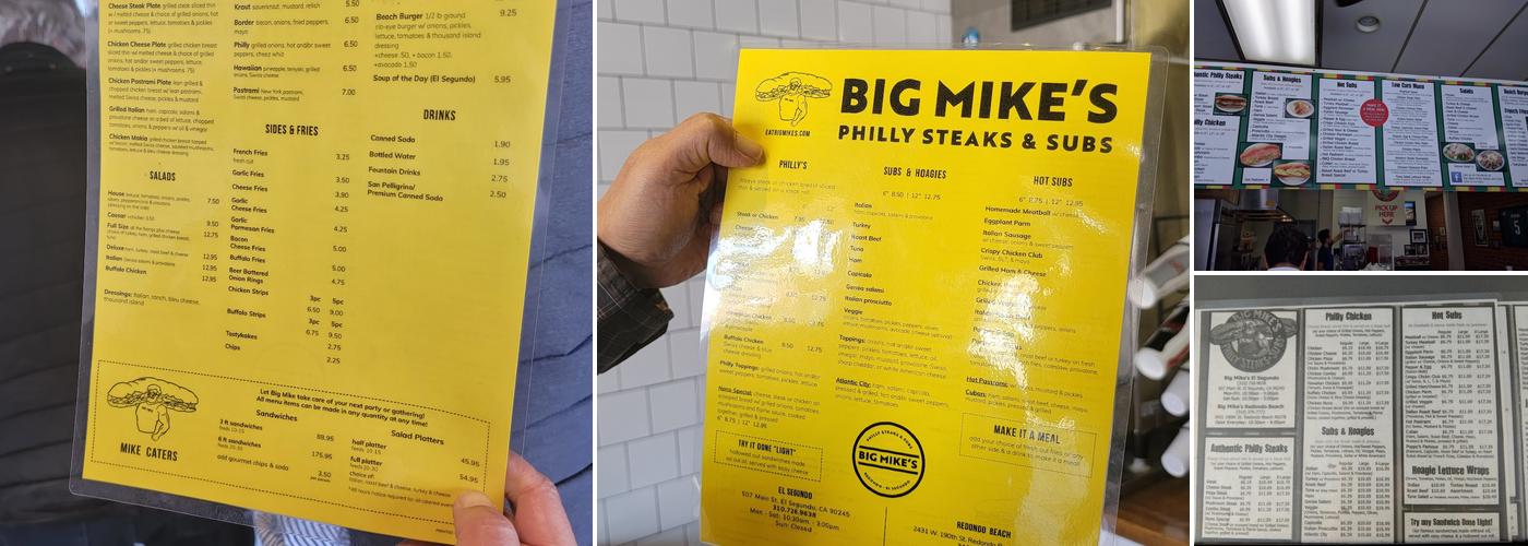 Big Mike's El Segundo Menu
