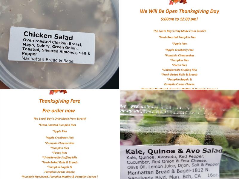 Manhattan Bread & Bagel Menu