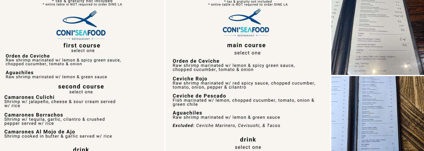 Coni’Seafood Menu