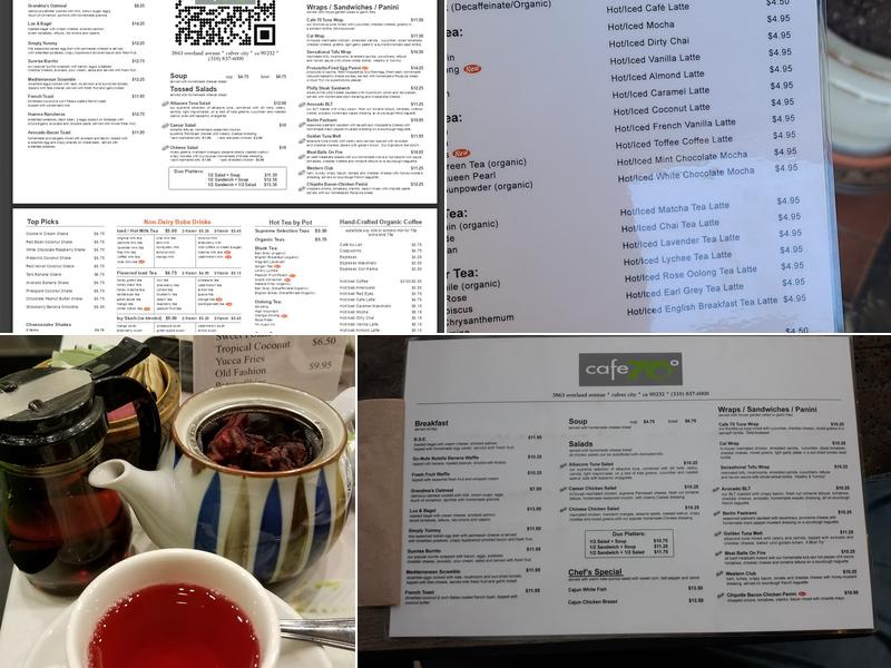 Cafe 70 Degrees Menu