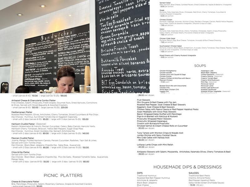 Thyme Cafe and Market Menu