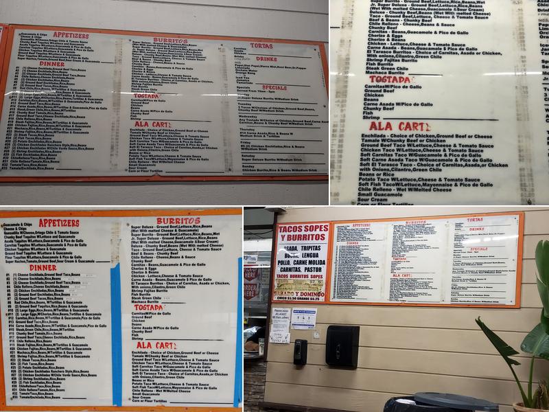 El Tarasco Mexican Food Menu