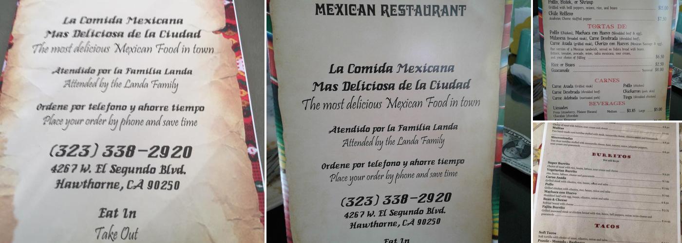 Licha's Restaurant Menu