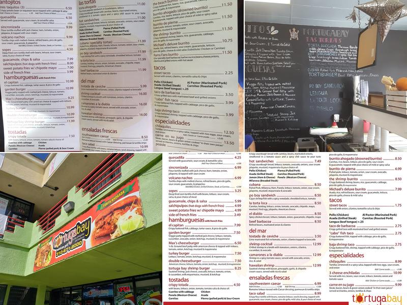 Tortuga Bay Menu