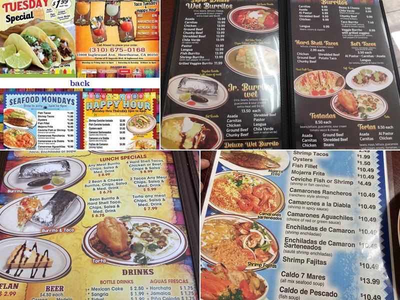 Mi Zacatecas Mexican Food Menu