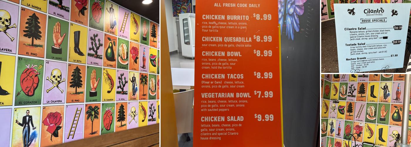 Cilantro Fresh Mexican Grill Menu