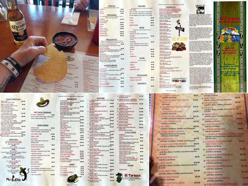 El Tarasco Mexican Food Menu