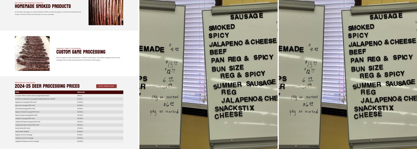Groholski Sausage LLC Menu