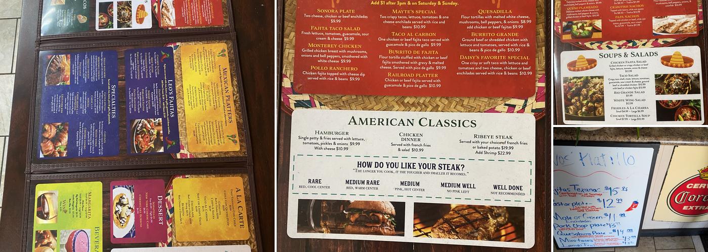 Laredo Tex-Mex Menu