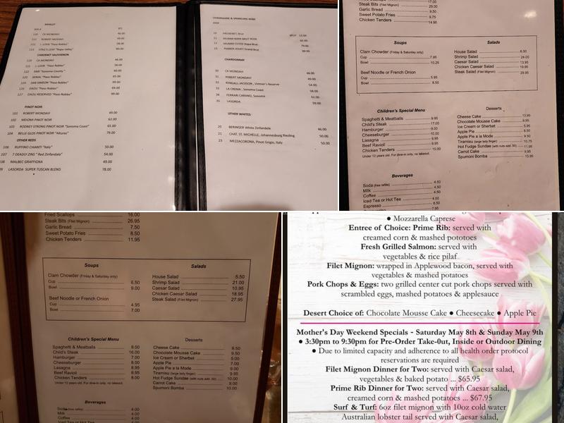 George Petrelli Steak House Menu