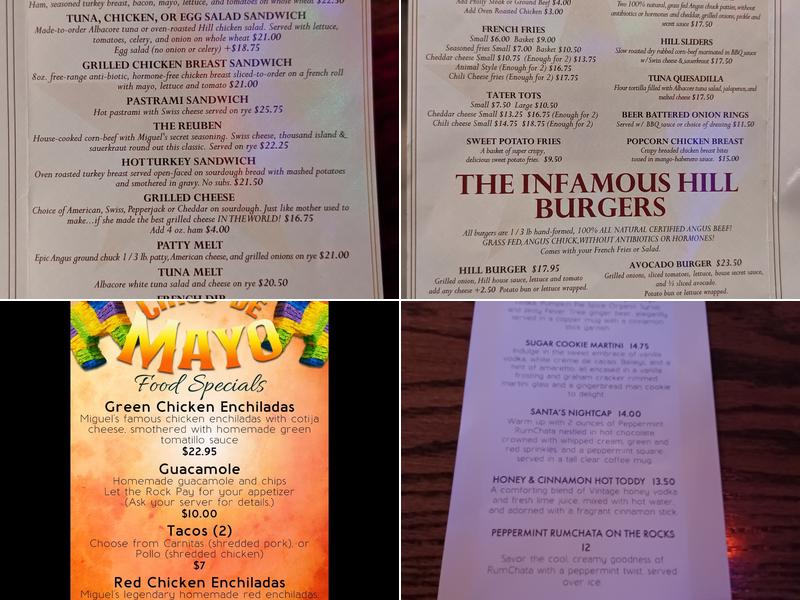 Pineapple Hill Saloon & Grill Menu