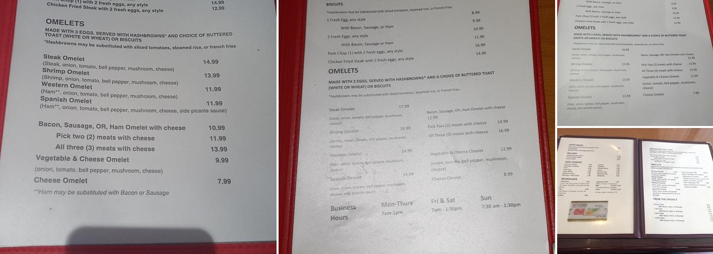 Kozy Kitchen Menu