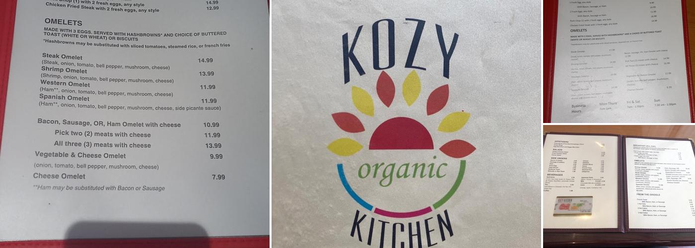Kozy Kitchen Menu