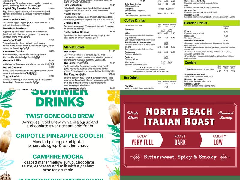 Barriques - Fitchburg Menu