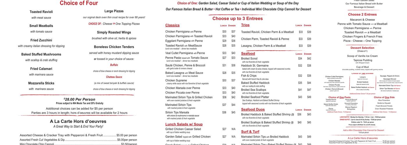 The Chateau Restaurant Norton Menu