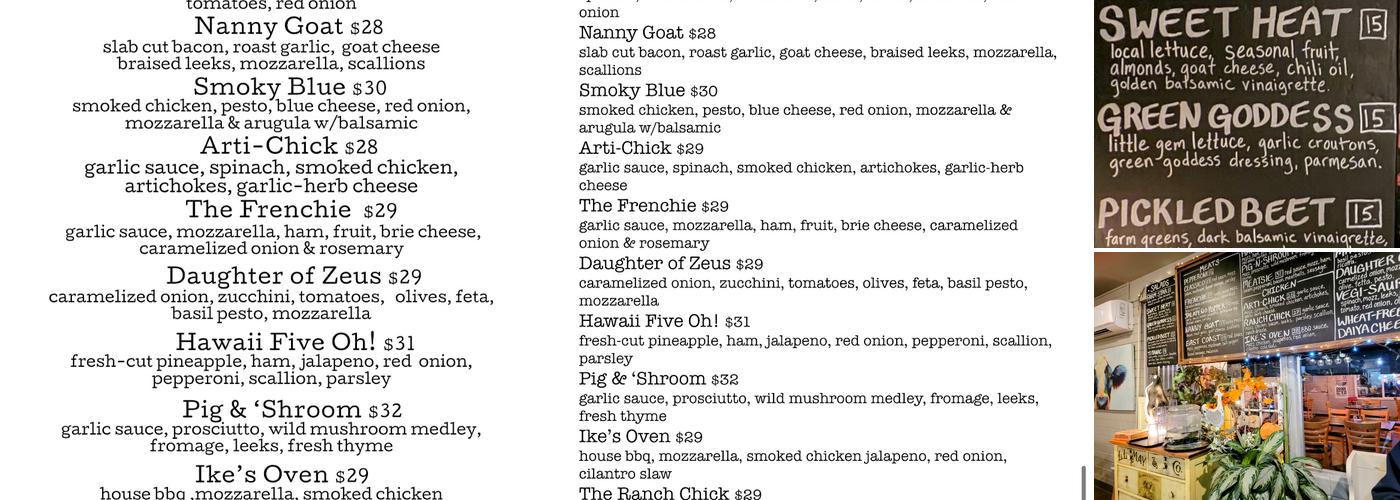 Farm Star Pizza Menu