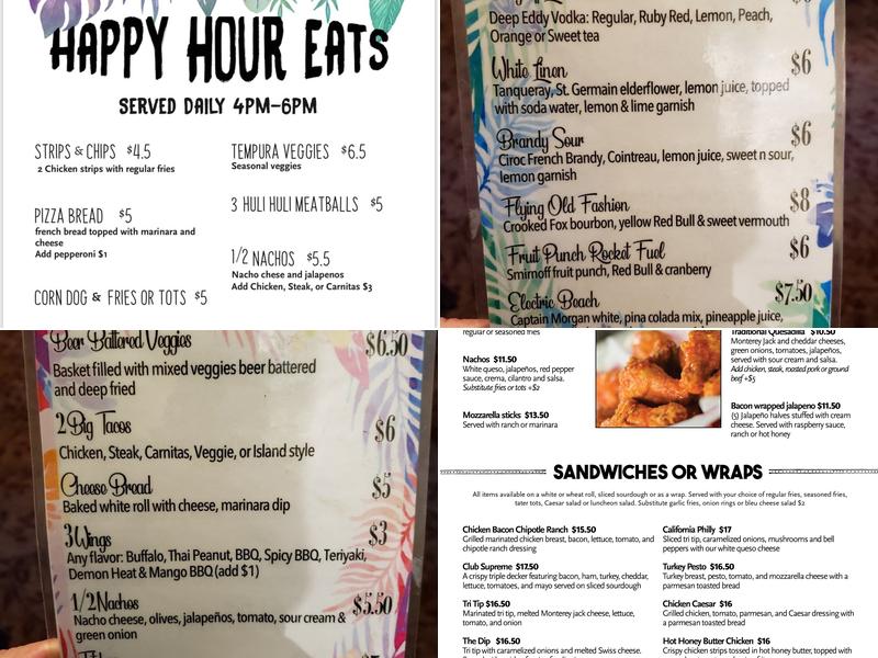 Panama Bar Cafe Menu