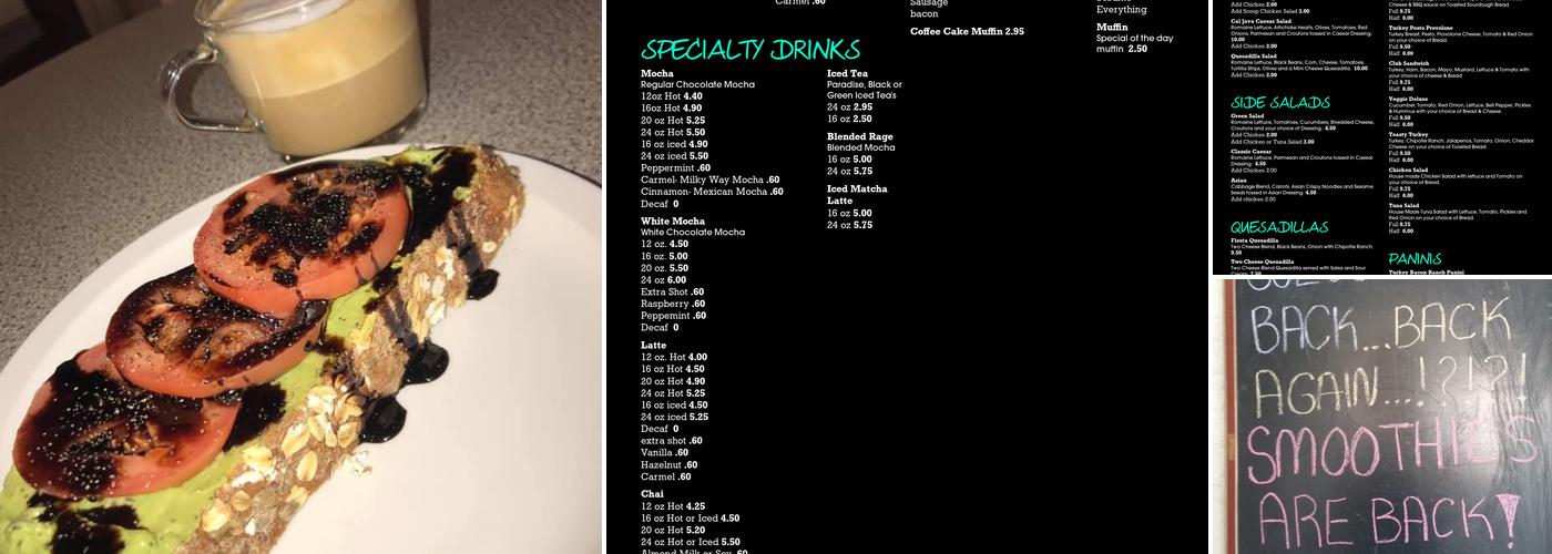 Cal Java Coffee Esplanade Menu
