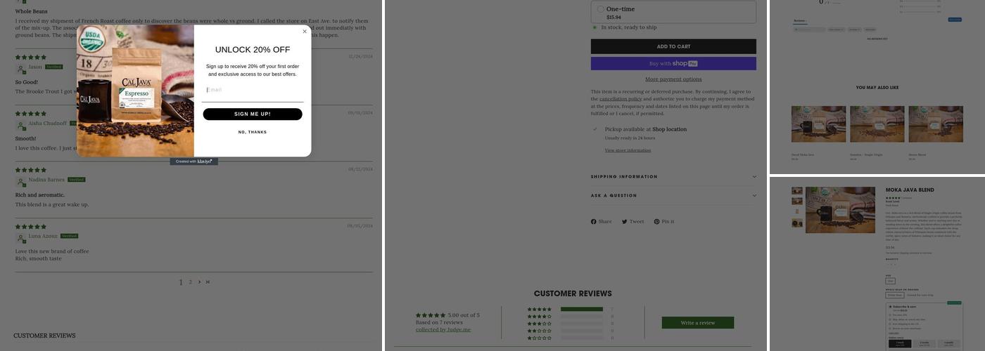 Cal Java Coffee Roasters - East Ave, Chico Menu