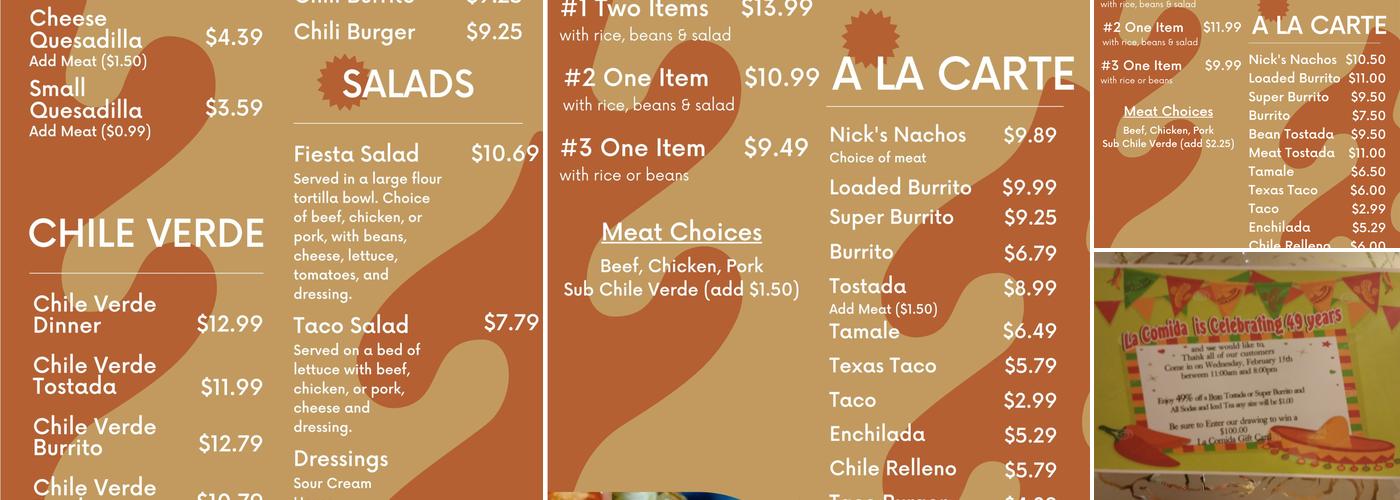 La Comida Menu