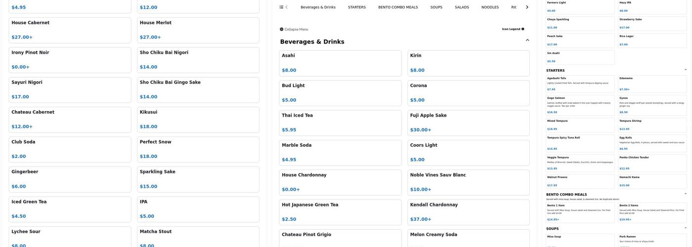 Ojiya Japanese Steakhouse & Sushi Bar Menu