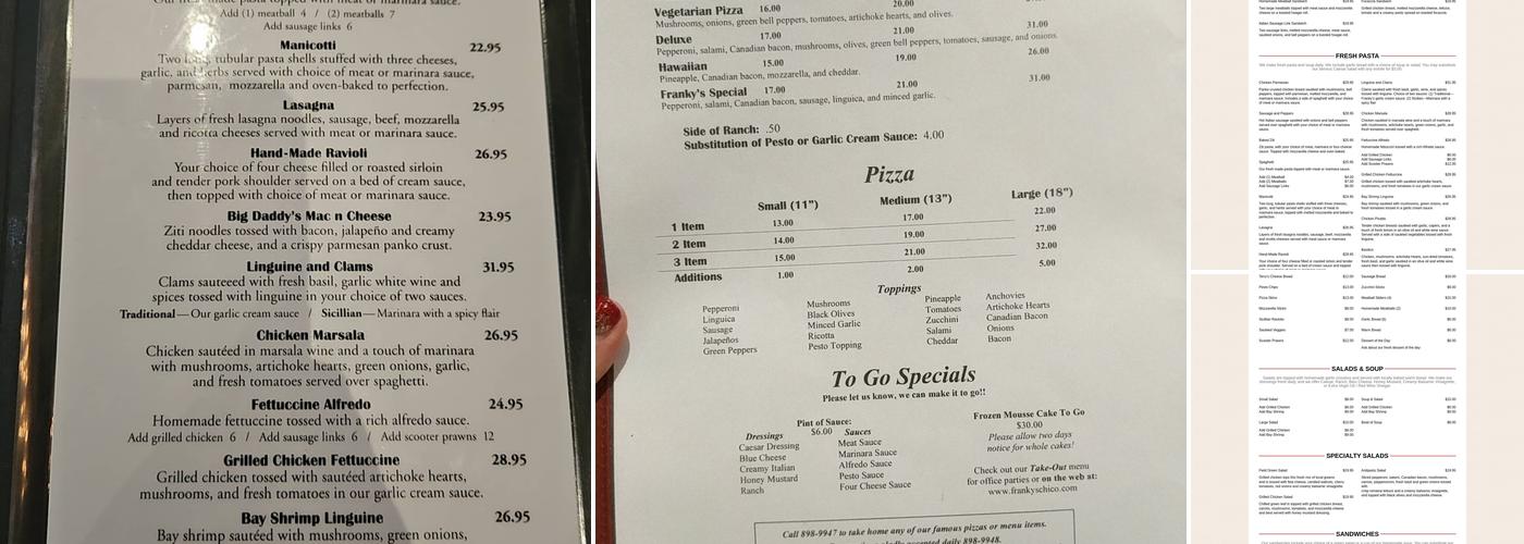 Franky's Menu